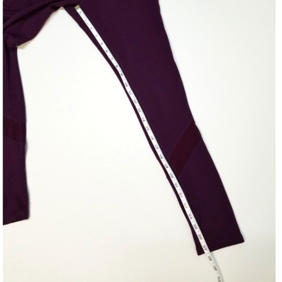Burgundy Athletic Leggings with Mesh Detail Size Small - Picture 3 of 6